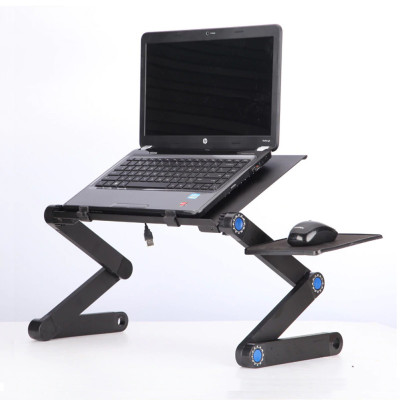 Столик трансформер для ноутбука LAPTOP TABLE Т9 Портативний Стіл-підставка металевий з складним кулером