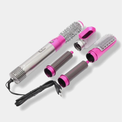 Фен щітка в подарунковій коробці HAIR BRUSH 5 в 1 стайлер з насадками для завивки та укладання волосся