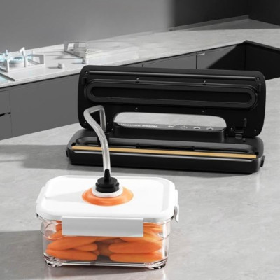 Вакууматор хатній пакувальник із пакетами автоматичний Vacuum Sealer Вакуумний побутовий апарат для пакування продуктів