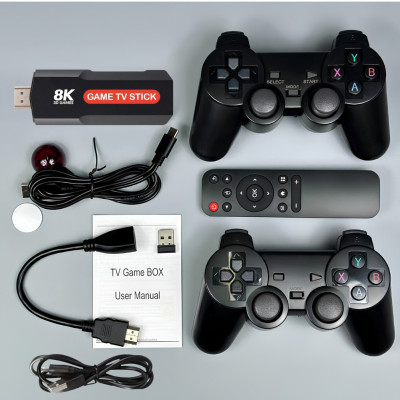 Ігрова консоль Game TV Stick 8K Q9 Max для телевізора з двома бездротовими геймпадами та ретро іграми