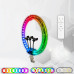 Кільцева лампа світлодіодна 3D RGB 45 см кольорова двостороння LED Селфі кільце для фото блогерів