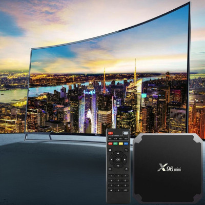 Цифрова смарт приставка із пультом Smart TV Box X96 Mini на Android медіаплеєр для телевізора 4/32 GB