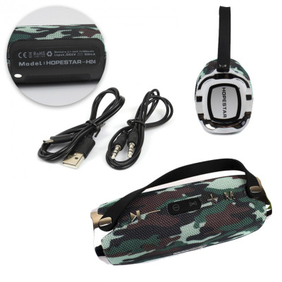 Портативна бездротова Bluetooth колонка Hopestar H24 Синя Потужна USB FM стерео акустика Спікерфон