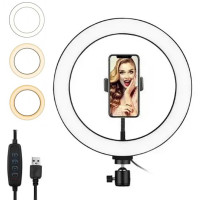 Кільцева LED лампа Ring fill Light 30 см світлодіодна від USB селфі кільце з пультом на шнурі