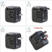 Універсальний мережевий USB адаптер для подорожей та дому Travel Adapter перехідник для розеток Чорний