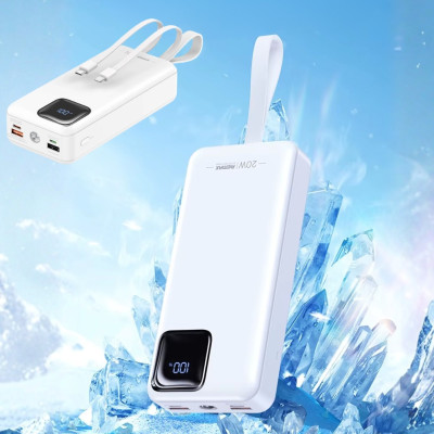 Повербанк 30000 mAh з дисплеєм та ліхтариком Зовнішній акумулятор Remax RPP-550 зарядний 22.5W USB Type-C Lightning для телефону