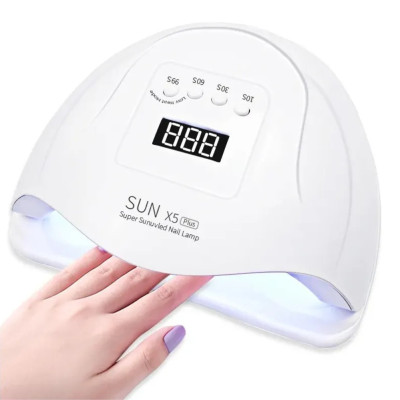 Лампа UV LED для манікюру та педикюру SUN X5 Plus настільна ультрафіолетова лампа 120W з датчиком руху