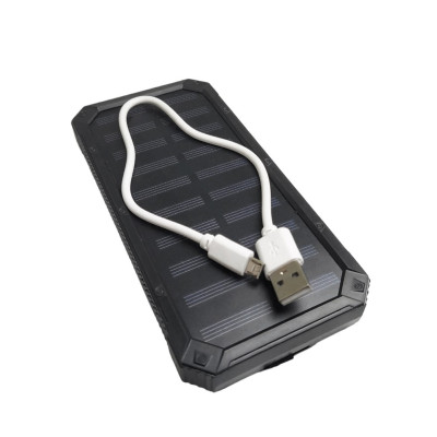 Повербанк 15000 mAh Power bank від сонячної панелі Solar зарядний пристрій для телефону з ліхтариком