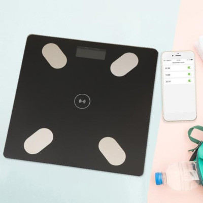 Напольные умные смарт весы с приложением для телефона и Bluetooth анализаторы жира черные