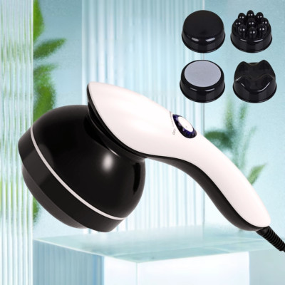 Вібраційний ручний масажер Body Massager PL-664В для всього тіла багатофункціональний з 4 насадками