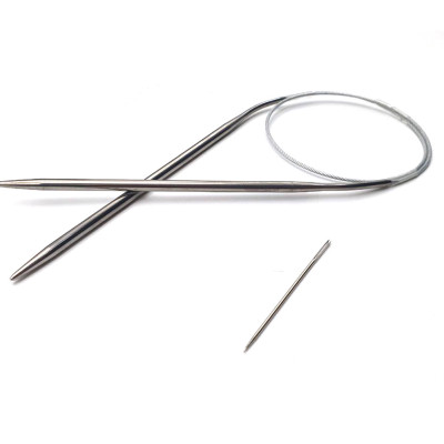 Набір спиць на тросі 100 см металеві Спиці в наборі на волосіні Спиці гачки та аксесуари для в'язання
