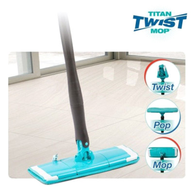 Швабра ледащо з автоматичним віджимом для швидкого прибирання Titan Twist Mop Диво швабра 360 Синя титан моп