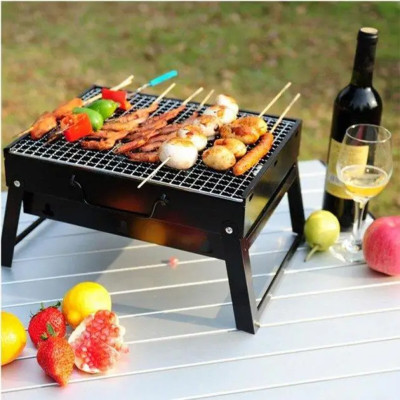 Мангал чемодан складний переносний BBQ розбірний портативний барбекю гриль з ґратами для пікніка 44х30х22см