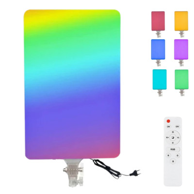 Світлодіодна прямокутна лампа RGB PM-60 з пультом кольорове портативне відеосвітло 50х35cм для зйомок