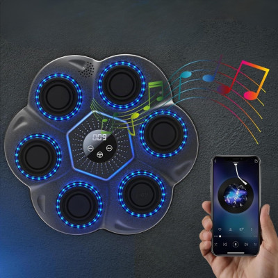 Боксерський настінний тренажер з LED підсвіткою музичний Боксерська Bluetooth мішень для боксу та відпрацювання ударів