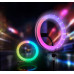 Світлодіодна лампа кільцева 3D RGB 26 см кольорова двостороння LED Селфі кільце для фото блогерів від usb