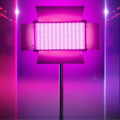 Прямокутна LED лампа U600 RGB зі штативом 2м кольорове відеосвітло для фото та відеозйомок 21х12см портативне