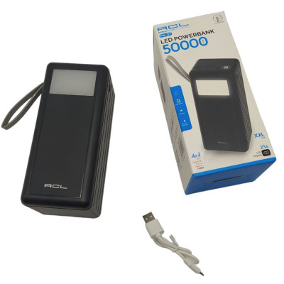 Power bank 50000 mAh повербанк ACL PW07 зарядка для телефону зарядний пристрій Lightning Type-C MicroUSB USB