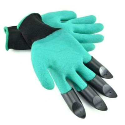 Гумові рукавички з кігтями для саду та городу Garden Genie Gloves Рукавички граблі садові