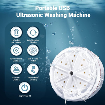 Портативна пральна машина ультразвукова mini turbine wash Ultrasonic пристрій для прання від USB