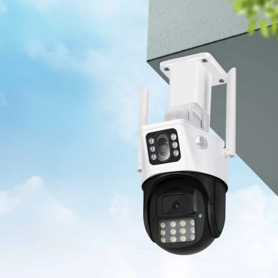 Камера зовнішнього відеоспостереження Р12-6MP WiFi PTZ з 2 об'єктивами нічним баченням та датчиком руху