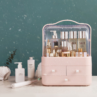 Органайзер для косметики Пилезахисний Водонепроникний Cosmetic Storage Box LD 288 Двох'ярусний бокс Рожевий