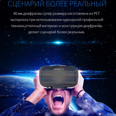 3D окуляри Шолом віртуальної реальності смартфона BOBO VR Z4 для з пультом і навушниками для телефону