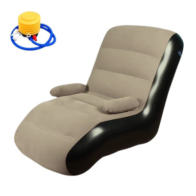 Надувне крісло Inflatable Sofa для відпочинку з високою спинкою підлокітниками та насосом 140х85х80 см