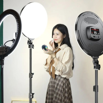 Кругла LED лампа 32 см з пультом та штативом 2м Fill Light Circular M666 світлодіодна для фото та відеозйомок