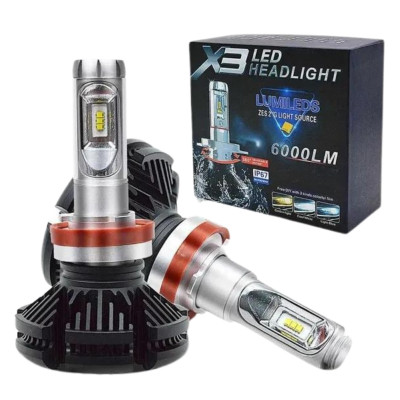 Автомобільні світлодіодні LED лампи у фари X3 H11 Автолампи 2 шт в комплекті
