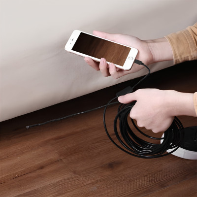 Портативна камера ендоскоп 7мм з кабелем 2м Micro USB Type C для Android та ПК з підсвічуванням