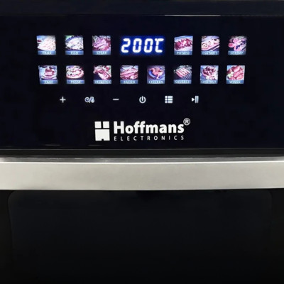 Безмасляна аерофритюрниця з 2 тенами Hoffmans HM-792 сенсорна мультипіч 2400W на 15л з таймером та знімною чашею