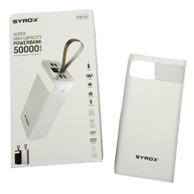 Повербанк SYROX PB125 50000 mAh Power bank портативний зарядний пристрій для телефону 4 USB