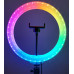 Кільцева лампа світлодіодна 3D RGB 30 см кольорова двостороння LED Селфі кільце для фото блогерів від usb