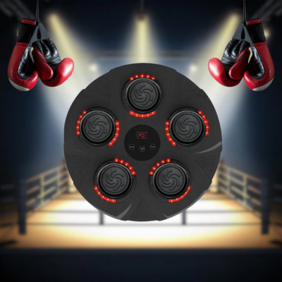 Тренажер для боксу музичний настінний Boxing Електронна мішень 5 цілей ударів з підсвічуванням рукавичками