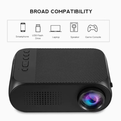 Портативний міні проектор для будинку Projector LED YG320 чорний з динаміком домашній лід проектор