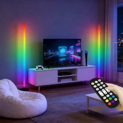 Світлодіодні LED торшери RGB світильники підлогові збірні Лампи з пультом регулюванням яскравості та синхронізацією музики