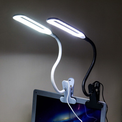 Настольная лампа светодиодная на прищепке гибкая LED лед черная лампа прищепка XSD 206 USB кабель 22 диода