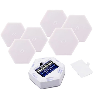 Світильник модульний LED RGB сенсорний шестигранний з пультом складова лампа стільники настінні комплект 6 шт