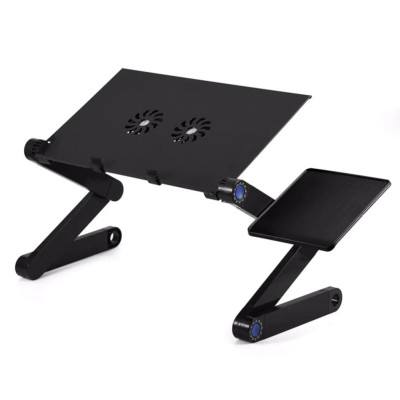 Столик трансформер для ноутбука набір з GPS трекером Laptop Table T8 Портативний складаний з вентилятором