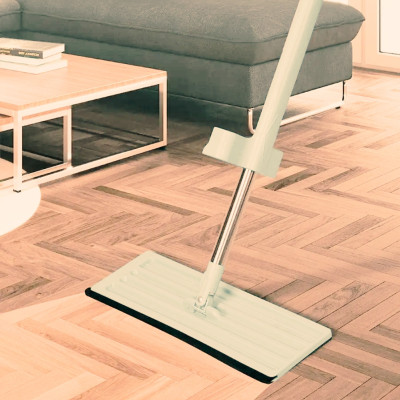 Швабра ледащо Spin Mop 360 телескопічна з 2 мікрофібрами та автоматичним вертикальним віджимом для прибирання
