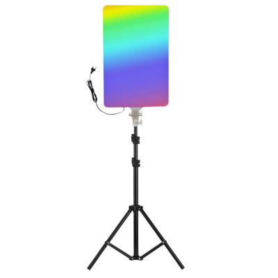 Світлодіодна прямокутна лампа RGB PM-60 зі штативом 2м та пультом портативне відеосвітло 50х35cм для зйомок