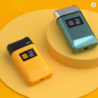 Акумуляторний шейвер з дисплеєм VGR V-357 бездротова міні електробритва з висувним триммером дорожня