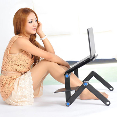 Столик трансформер для ноутбука складаний металевий LAPTOP TABLE Т9 охолоджуючий набір з GPS трекером
