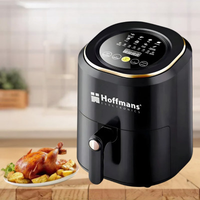 Аерофритюрниця безмасляна Hoffmans HM-775 сенсорна мультипіч 2400W на 7.5л з таймером та знімною чашею