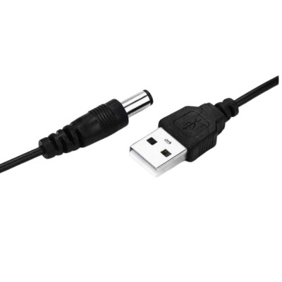 Кабель живлення дріт для WI-FI роутера 5V USB DC шнур від повербанку чорний