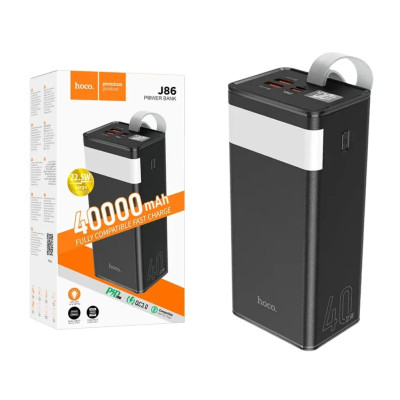 Повербанк 40000 mAh із швидкою зарядкою hoco J86 універсальний зарядний пристрій 22,5W USB Type-C micro USB
