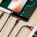 Кабель USB для зарядки телефону 3в1 Typec Micro Lightning провід швидка зарядка плетений 120см