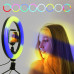 Світлодіодна кільцева кольорова лампа RGB LED MJ26 Набір блогера Селфи кільце зі штативом Мультиколор 26 см