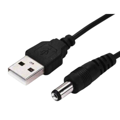 Кабель живлення дріт для WI-FI роутера 5V USB DC шнур від повербанку чорний